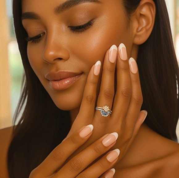 ๐๏ธEnchanting Trending Celestial Sun & Moon S925 Sterling Silver Zirconia Rings - Picture 3 of 17